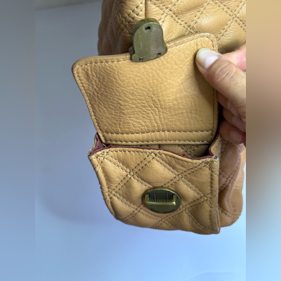 MARC JACOBS Tan Quilted Leather Handbag Made in Italy - Picture 7 of 14